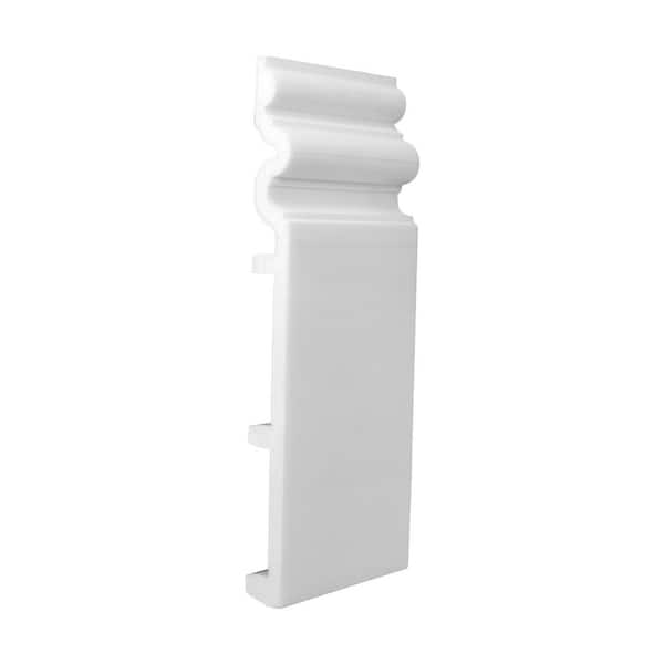 ORAC DECOR 7/8 in. D x 9-7/8 in. W x 4 in. L Primed White High Impact Polystyrene Baseboard Moulding Sample Piece