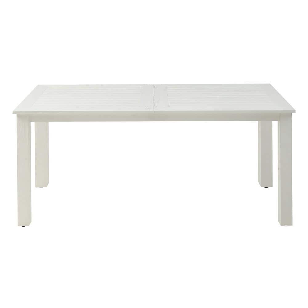70.87 in. White Patio Rectangular HIPS Outdoor Dining Table for 4-Person to