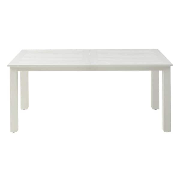 Unbranded 70.87 in. White Patio Rectangular HIPS Outdoor Dining Table for 4-Person to 6-Persons