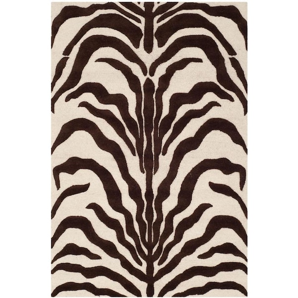 SAFAVIEH Cambridge Ivory/Brown 4 ft. x 6 ft. Animal Print Area Rug