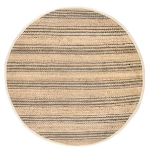 Lauren Liess Sycamore Striped Jute Area Rug Natural 6 ft. x 6 ft. Area Rug
