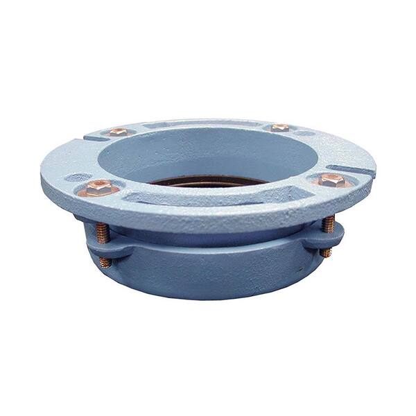 JONES STEPHENS 4 in. x 4 in. No Caulk Code Blue Cast Iron Water Closet (Toilet) Flange for Cast Iron or Plastic Pipe