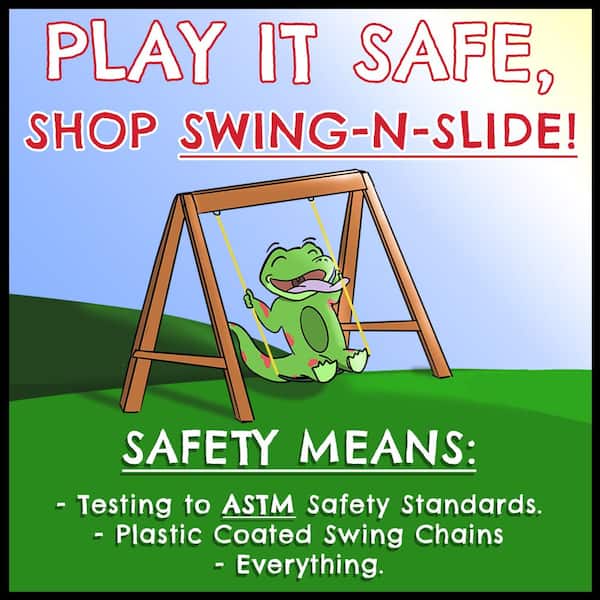 Swing-N-Slide Playsets PB 8375 Ranger Plus Wooden Outdoor Playset with Swings, Trapeze Bar, Wave Slide and Backyard Swing Set Safety Handles - 2