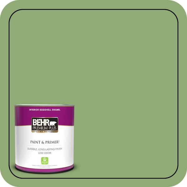BEHR PREMIUM PLUS 1 qt. #430D-5 Geranium Leaf Eggshell Enamel Low Odor ...