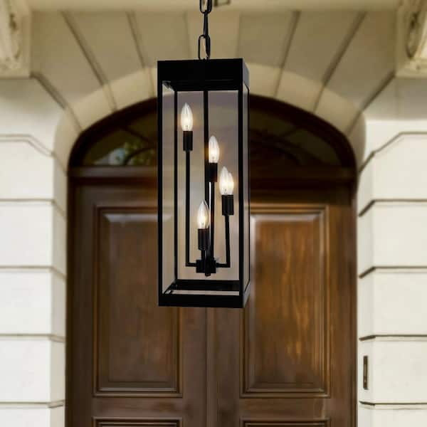 Windsor 22.5 in. 4-Light Black Outdoor Pendant Light