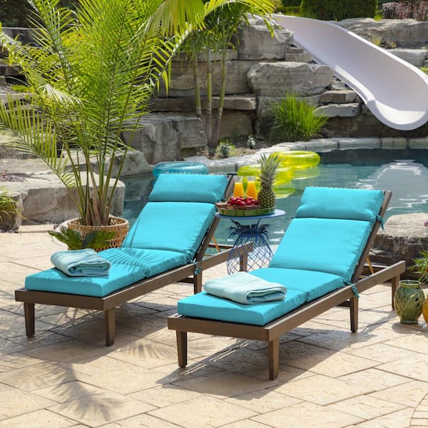 Sun Lounger Chair Cushions Chaise Outdoor Mattress Recliner Quilted Thick  Padded Seat Cushion Reclining Chair Rocking with Ties Sundlight Patio