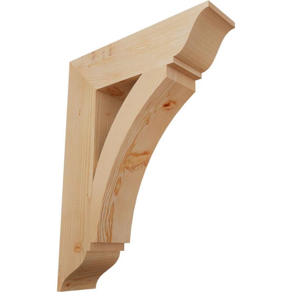 Ekena Millwork 5.5 in. x 32 in. x 24 in. Douglas Fir Thorton Traditional Smooth Bracket