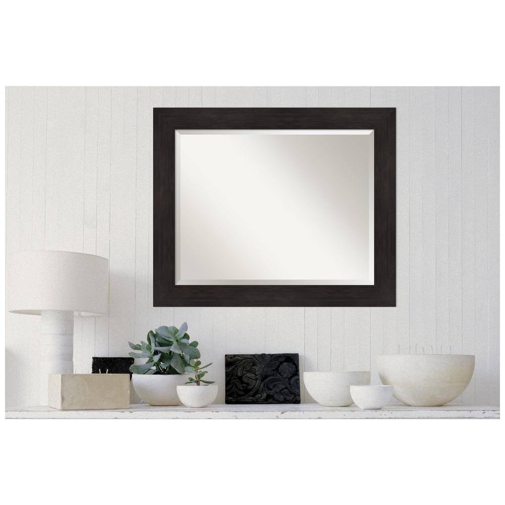 Espresso Brown Polystyrene Framed Vanity Mirror 33.5 x 27.5 Inches