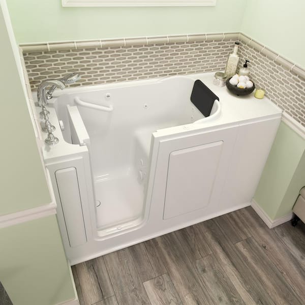 Gelcoat Premium Series 48 in. x 28 in. Left Hand Walk-In Whirlpool Bathtub in White