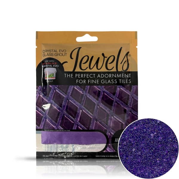 Crystal Glass Grout Jewels Amethyst 75 grams (1-Pack)