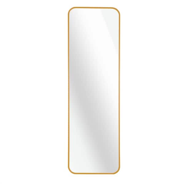 GQB 47 in. W x 14 in. H Rectangular Wall Mounted Brushed Aluminum Frame Bathroom Vanity Mirror in Gold
