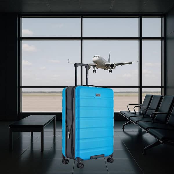 Wrangler 22 in. Mosaic Blue Hardside Collapsible Hybrid Rolling