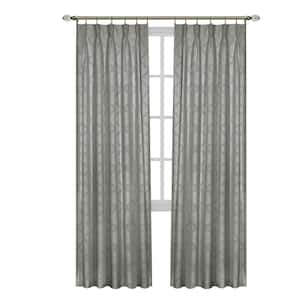 Windsor 34 in. W x 63 in. L Polyester Room Darkening Window Panel in Silver