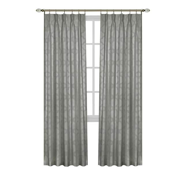 ACHIM Windsor 34 in. W x 84 in. L Polyester Room Darkening Window Panel in Silver