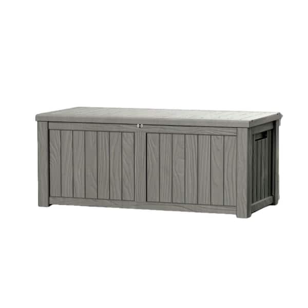 120 Gal. Gray Outdoor Durable Storage Deck Box