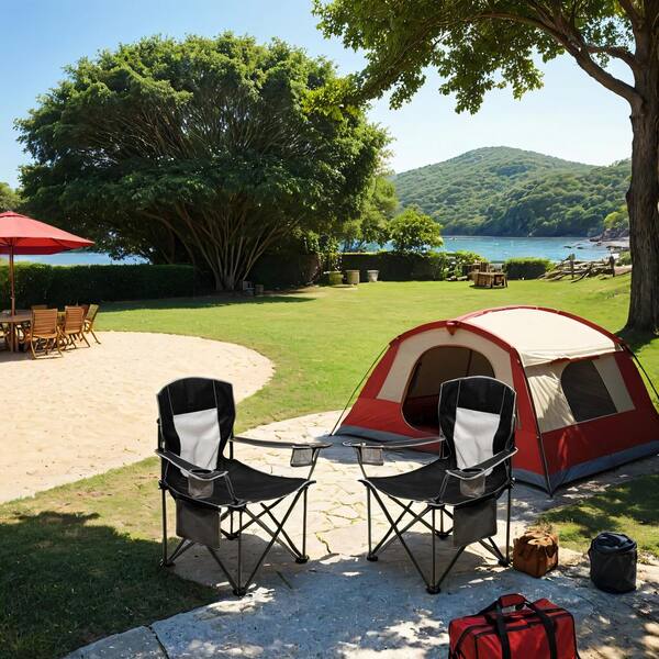 Mondawe Black Metal Patio Folding Beach Chair Lawn Chair Mondawe Black Metal Patio Folding Beach Chair Lawn Chair