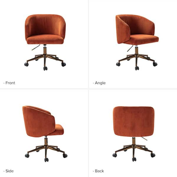 Rust velvet best sale office chair