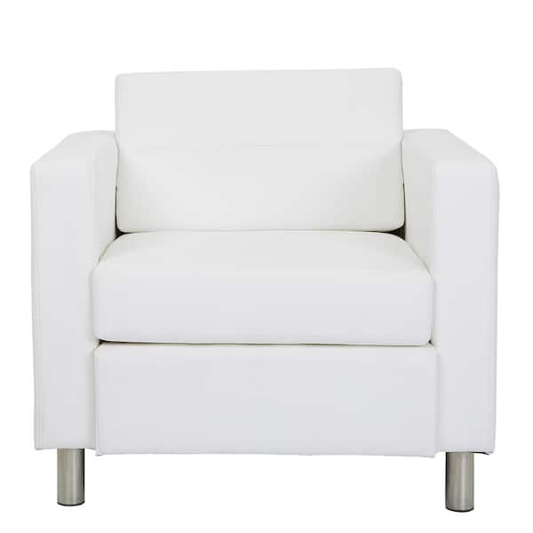 OSP Home Furnishings Atlantic White Vinyl Chair with Single