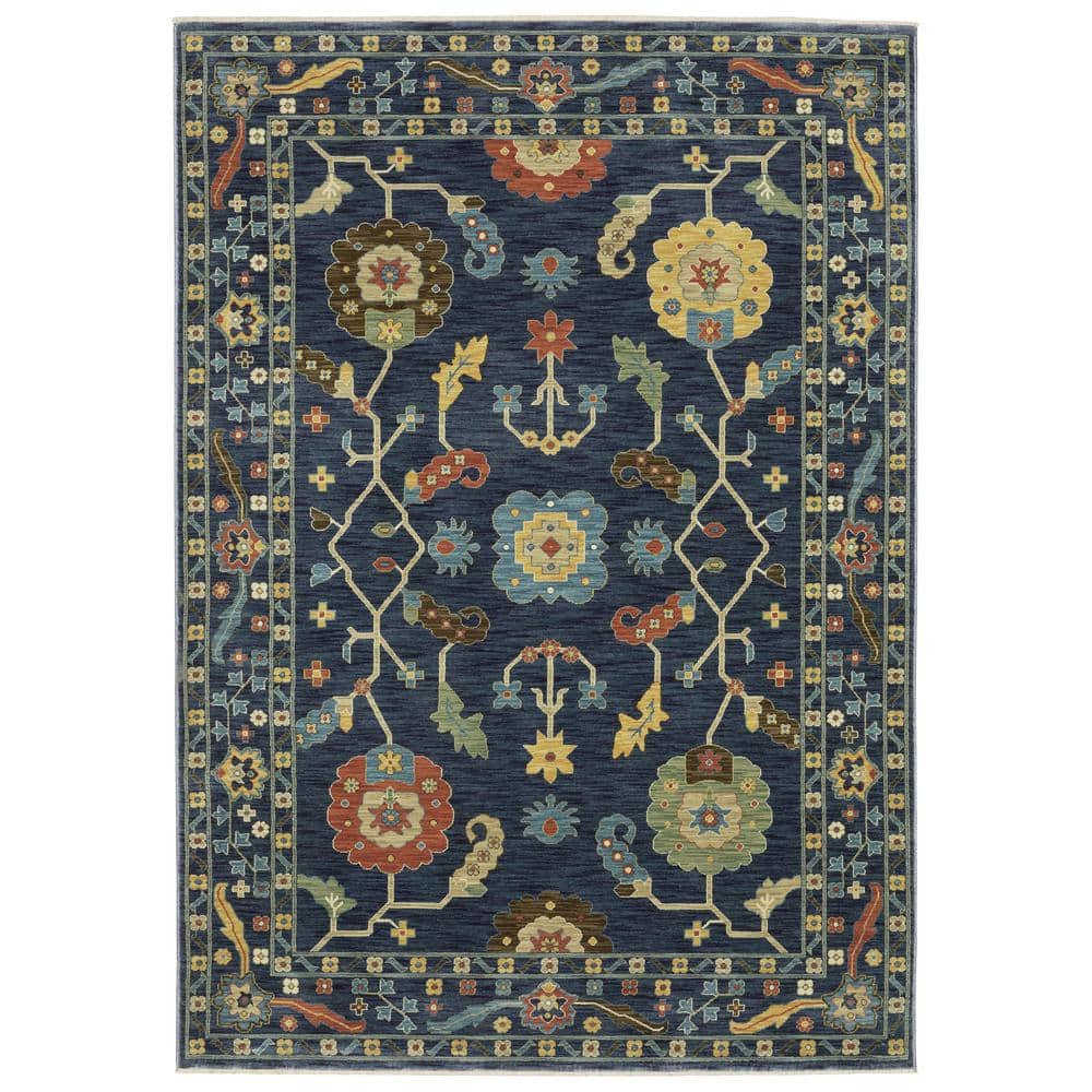 AVERLEY HOME Fleetwood Blue/Multi-Colored 8 ft. x 11 ft. Bohemian ...