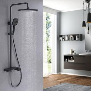 Thermostatic 3-Spray Multifunction Tub and Shower Faucet with 3 Setting Handshower in Matte Black