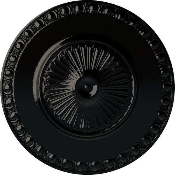 Ekena Millwork 23-1/2 in. x 3-1/4 in. Lyon Urethane Ceiling Medallion (Fits Canopies upto 3-5/8 in.), Black Pearl