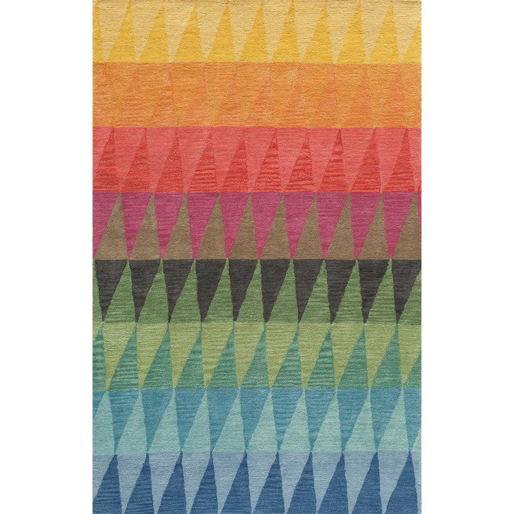 Handmade Multicolor Geometric Wool Tufted Area Rug 3'6" x 5'6"