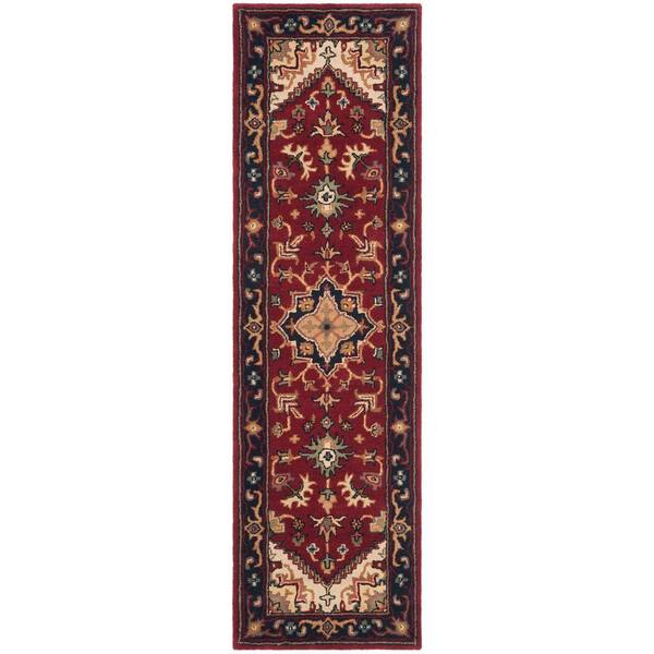 Heritage Red 2 ft. x 8 ft. Border Floral Medallion Runner Rug