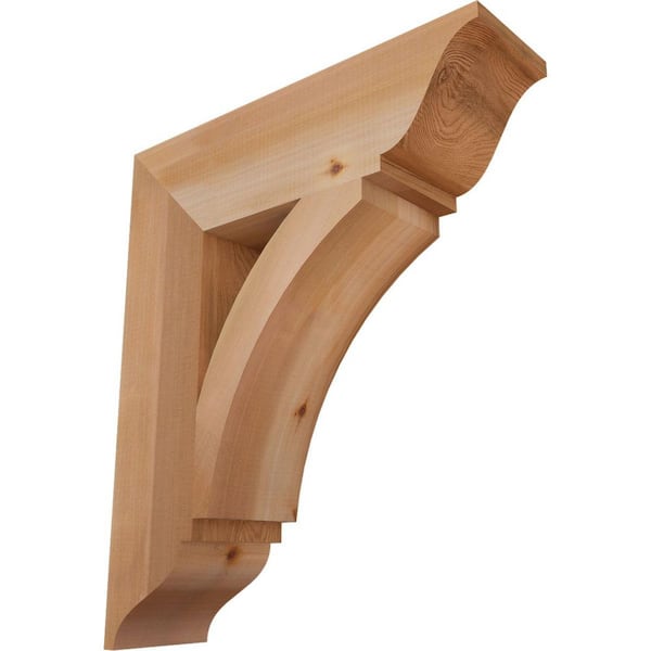 Ekena Millwork 5.5 in. x 26 in. x 22 in. Western Red Cedar Thorton Traditional Smooth Bracket