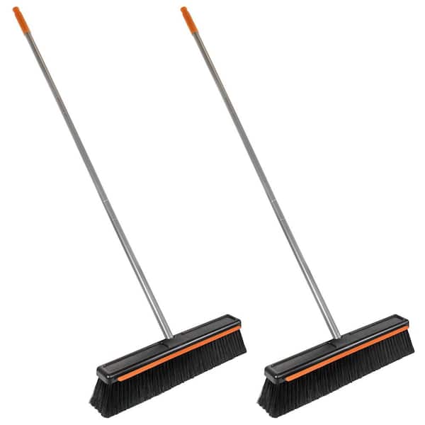 HDX 18 in. Interchangeable Push Broom with Squeegee (2-Count), Black