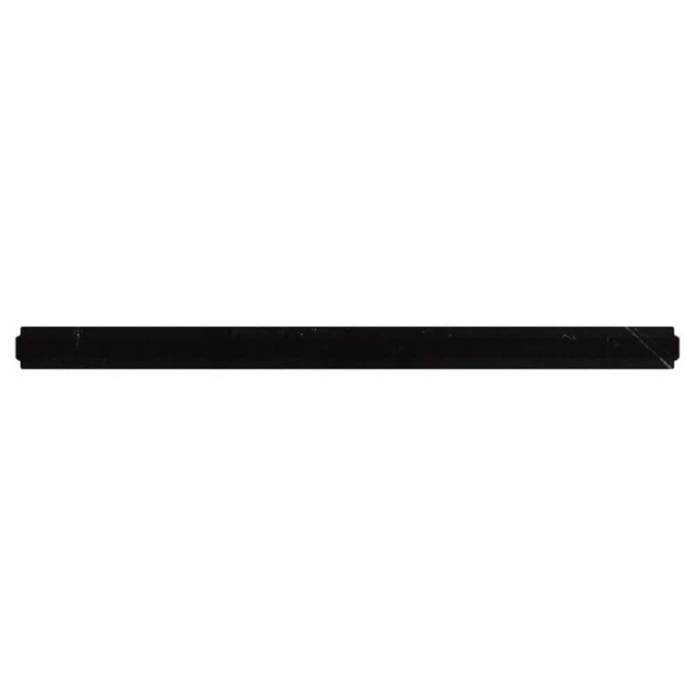 Grandis 0.8 in. x 12 in. Eastern Black Marble Honed Liner Tile Trim (0.667 sq. ft./case) 10-Pack price history on PriceWatchPro