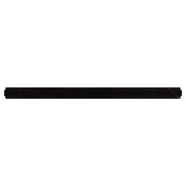 Grandis 0.8 in. x 12 in. Black Marble Honed Liner Tile Trim (0.667 sq. ft./case) (10-pack)