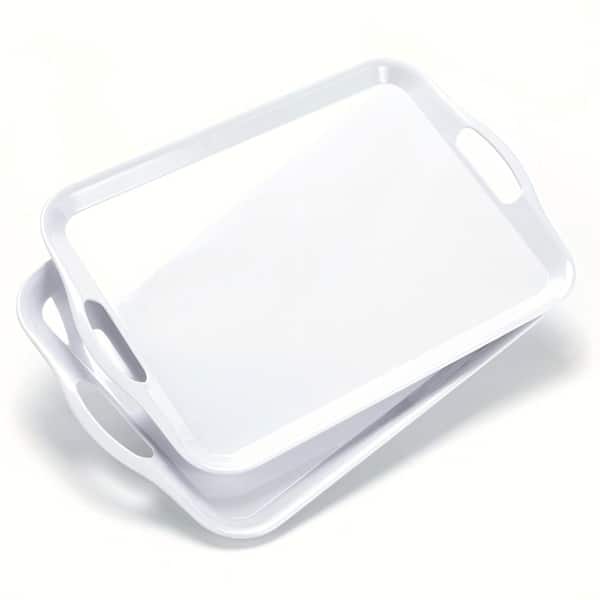16.75 in x 11.5 in Rectangular Melamine Serving Tray with Handles BPA-Free Food Grade Shatter Resistant