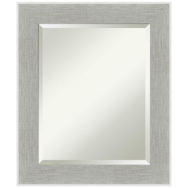 Amanti Art Glam Linen Grey 21 in. H x 25 in. W Framed Wall Mirror