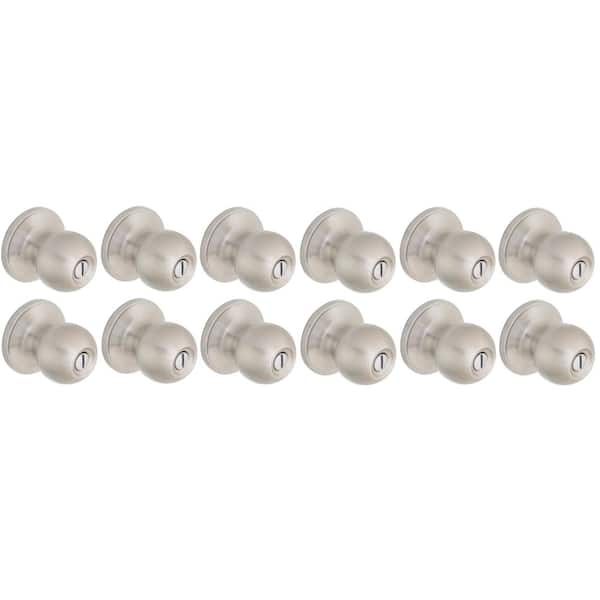 Ball Satin Nickel Bed/Bath Door Knob 12-Pack