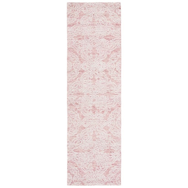 SAFAVIEH Metro Dark Pink/Ivory 2 ft. x 8 ft. Floral Abstract Runner Rug