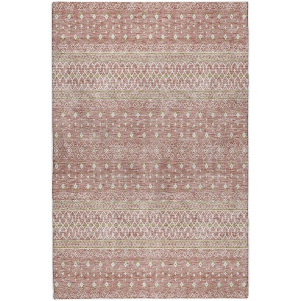 Dream Shag Premium Machine Washable Abstract ADS709 Blush 5 ft. x 7 ft. 6 in. Area Rug
