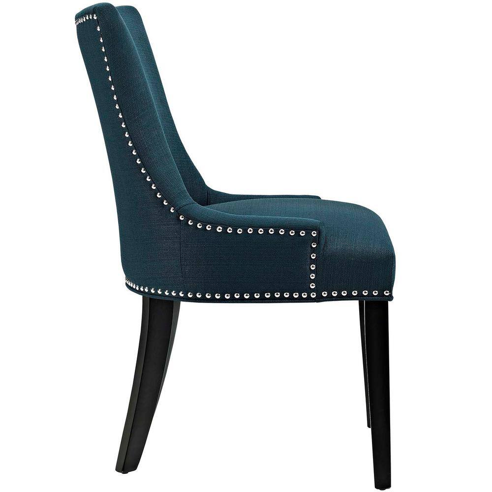 Azure Elegance Leather-Wrapped Parsons Side Chair