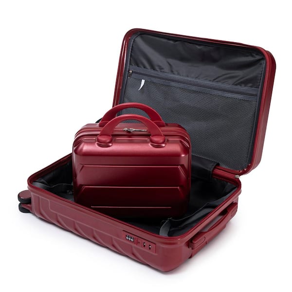 Noble House Lavor 2-Piece Wine Red ABS Hardside Spinner Wheel