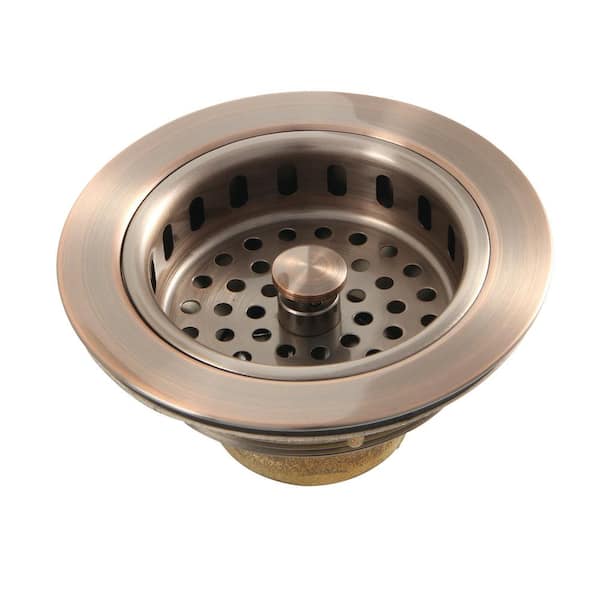 3-1/2 Kitchen Sink Basket Strainer - Satin Copper | Signature Hardware