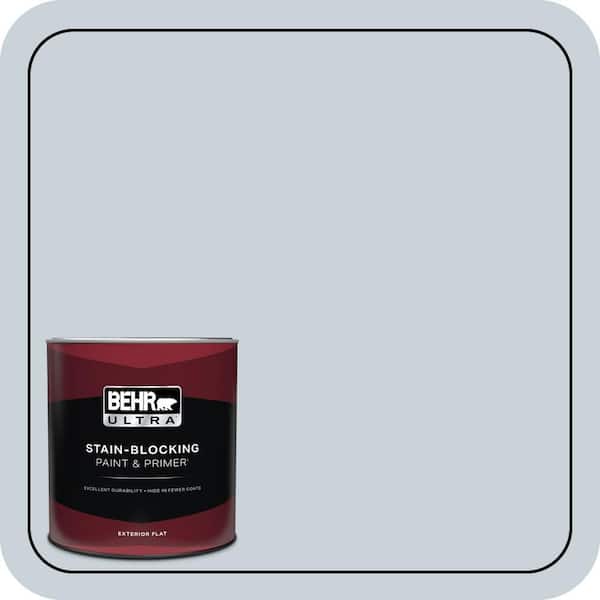 BEHR ULTRA 1 qt. #N480-1 Light Drizzle Flat Exterior Paint & Primer