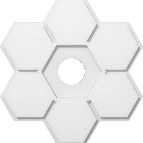 Ekena Millwork 1 in. P X 7-1/2 in. C X 22 in. OD X 4 in. ID Daisy Architectural Grade PVC Contemporary Ceiling Medallion
