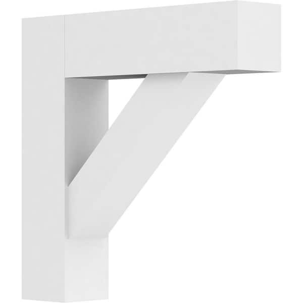Ekena Millwork Standard Traditional 3 in. W x 16 in. H x 16 in. D Signature Urethane Polyurethane Bracket With Block Ends