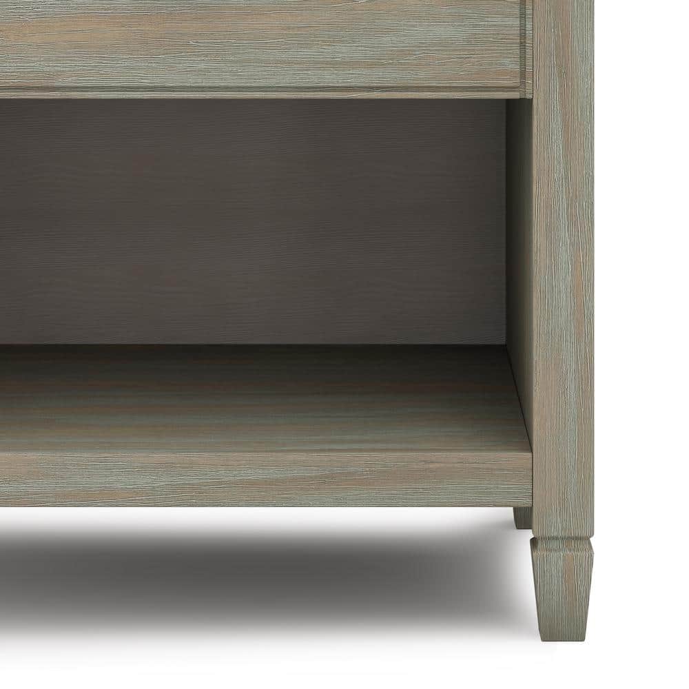 Connaught Distressed Gray Solid Wood Traditional Nightstand with 2 Drawers
