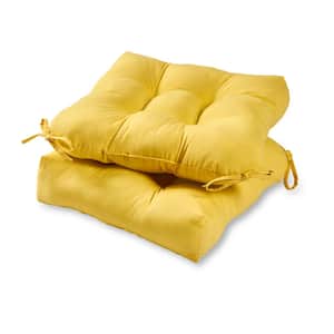 Solid Sunbeam Square Tufted Outdoor Seat Cushion (2-Pack)