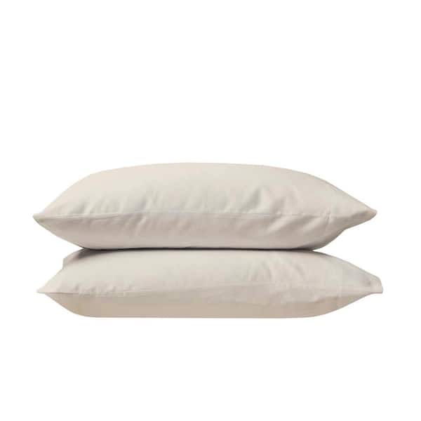 Delara Fog Solid 100% Eucalyptus Lyocell Tencel, King, Pack of 2 Smooth and Breathable, Super Soft Pillowcases
