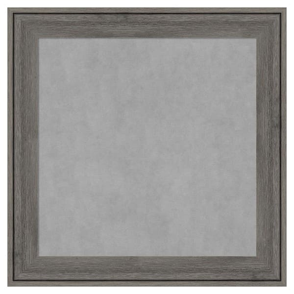 Amanti Art Regis Barnwood Grey Narrow 15 in. x 15 in Framed Magnetic Board