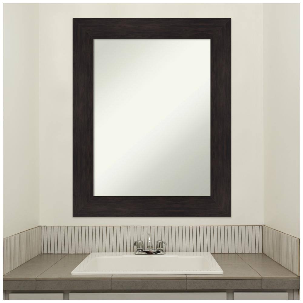 Espresso Brown Rectangular Wall Mount Vanity Mirror