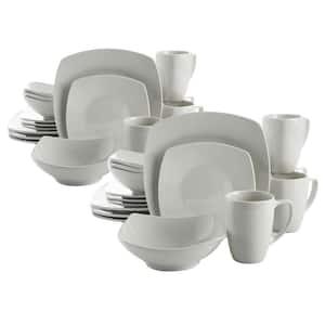 102539.16RM Porcelain Zen Buffet 16-Piece Dinnerware Set, White (2-Pack)