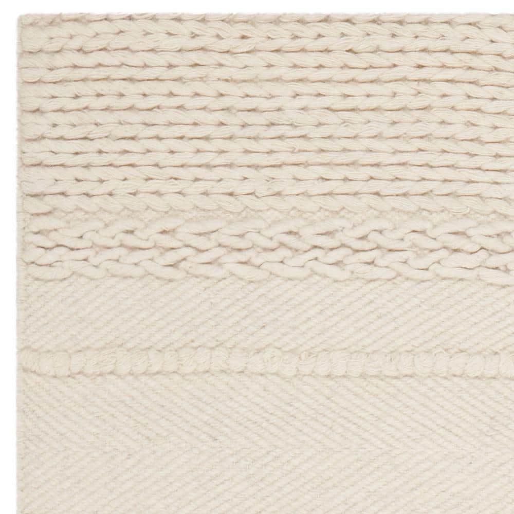 Ivory Elegance Hand-Tufted Wool Rectangular Area Rug, 5' x 8'