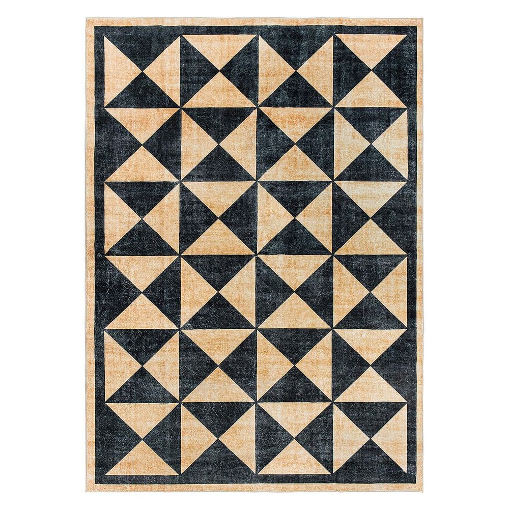 Geometric Diamond Washable Non Slip Natural 3 ft. x 5 ft. Area Rug price history on PriceWatchPro